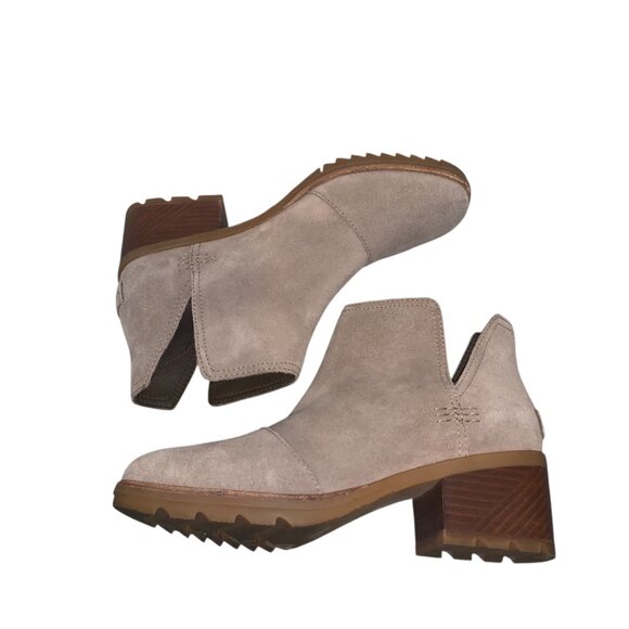 Sorel Cate Cut-Out Suede Leather Block Heel Booties Size 6.5 - Picture 5 of 8